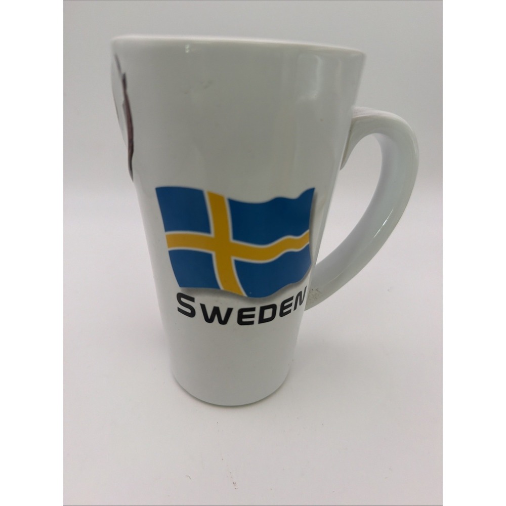 Ola Nesje Sweden Moose Latte Coffee Mug Funny Elk Face Souvenir Cup